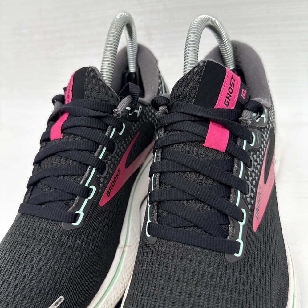 Brooks Ghost 14 Women's Running Shoes 7 B 1203561B013 Black/Pink/Yucca - Picture 11 of 16